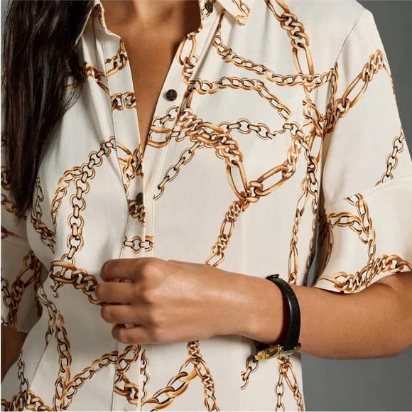 Anthropologie | Maeve | Chain Print Dress | L - Picture 4 of 5